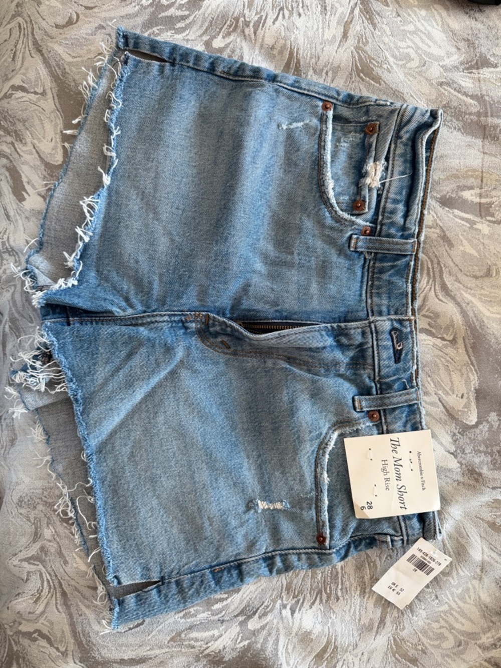 Abercrombie & Fitch Light Blue Distressed Denim Cutoff Shorts